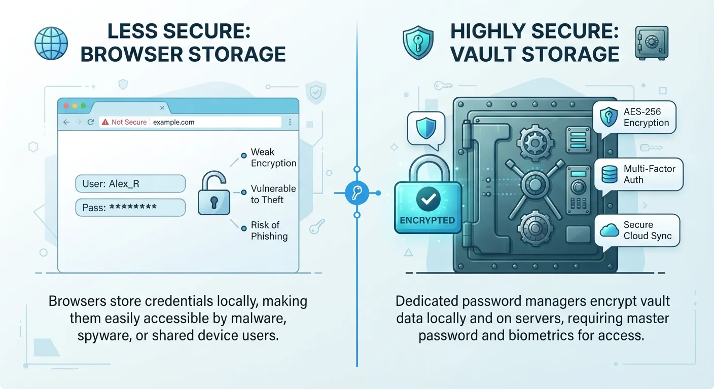 Password Managers vs. Saved Browser Passwords: A Security Comparison